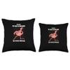 Fun Fact My Boss Is Awesome I'm Self Employed Cool Flamingo Throw Pillow view 3