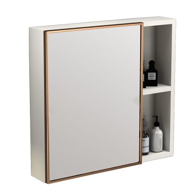 White Bathroom Mirror Cabinet Wall Mount Medicine Cabinet Hanging Cabinet Wall Mirror Cabinet 21.6 * 23.5 INCH Aluminum Alloy Mirror Cabinet (Color : White, Size : 21.6 * 23.5 inch)