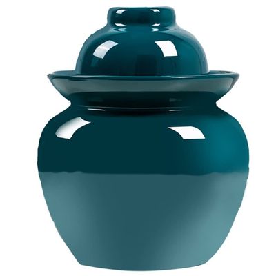 ZHOUXIAO Traditional Chinese Porcelain Pickle Jar, Green Thickened Fermentation Crock Pickling Pot,Fermenting Jar with Water Seal Airlock Lid Stoneware Fermenter for Kimchi S green-10KG