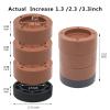 HANIHUA 4 Sets Brown Round Furniture Risers, Heavy Duty Bed Risers Lifts Height 1", 2", 3 inch, Adjustable Bed Lifts Risers for Bed Frame, Furniture, Sofa, Chair Risers Supports Up to 3,300 lbs view 2