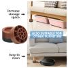 HANIHUA 4 Sets Brown Round Furniture Risers, Heavy Duty Bed Risers Lifts Height 1", 2", 3 inch, Adjustable Bed Lifts Risers for Bed Frame, Furniture, Sofa, Chair Risers Supports Up to 3,300 lbs view 3