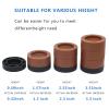 HANIHUA 4 Sets Brown Round Furniture Risers, Heavy Duty Bed Risers Lifts Height 1", 2", 3 inch, Adjustable Bed Lifts Risers for Bed Frame, Furniture, Sofa, Chair Risers Supports Up to 3,300 lbs view 4