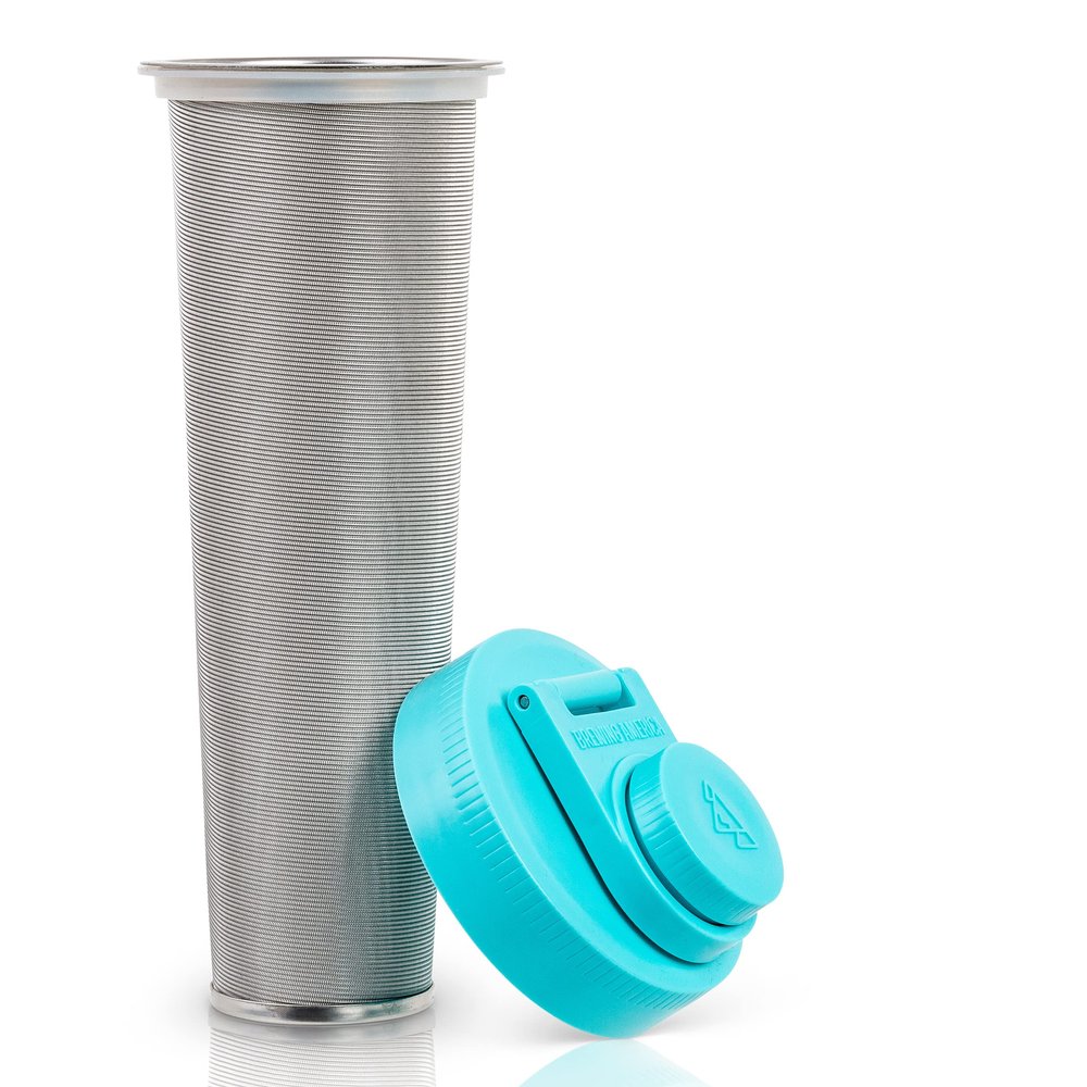 Wide Mouth Mason Jar Lids and 2 Quart Filter for Cold Brew Coffee - 4-pack American-made No-Leak Lids and Quality Stainless Steel Filter