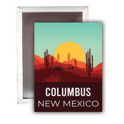Columbus New Mexico 2.5 x 2.5-Inch Fridge Magnet Desert Design