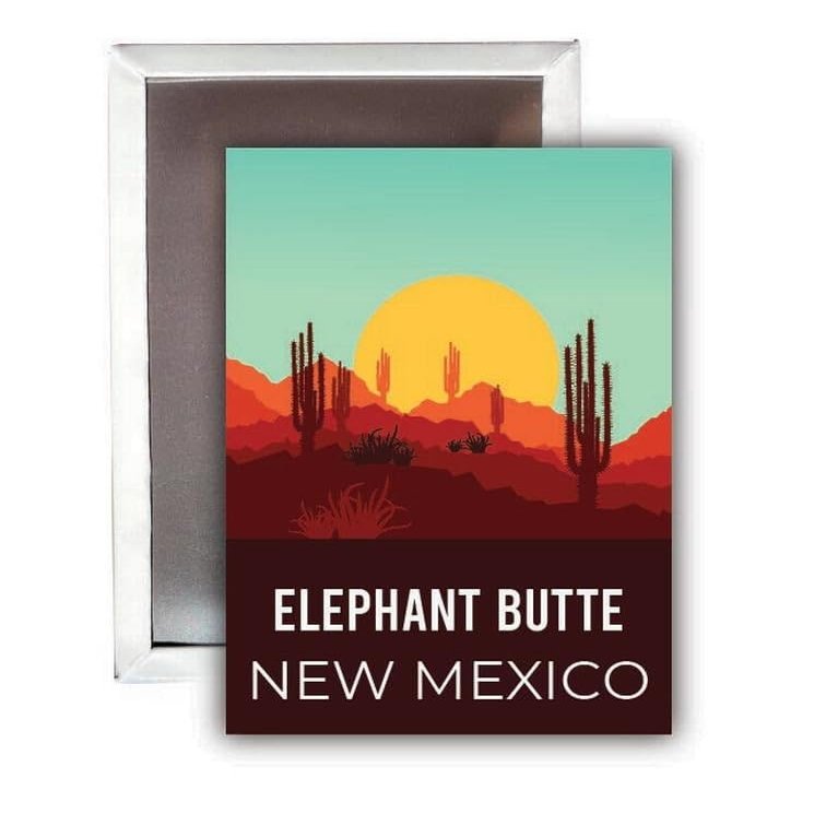 Elephant Butte New Mexico 2.5 x 2.5-Inch Fridge Magnet Desert Design