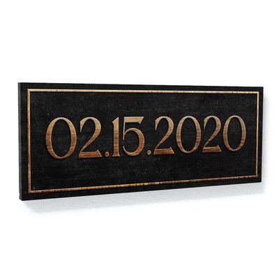 Sense Canvas Personalized Anniversary Date Stone Custom Sign Canvas Art Wedding - Home Decor Wall Art Print Poster Painting Large 40x16 / 1.5"