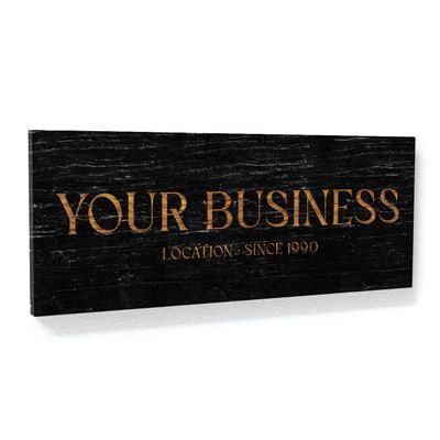 Sense Canvas Personalized Your Business Company Black Wood Custom Sign Canvas Art Your Shop - Home Decor Wall Art Print Poster Painting Small 20x8 / 0.75"