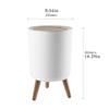 TOMYEUS Dustbin Kitchen Trash Can, 7Liter/1.8 Gallon Garbage Can, One-Press Top Trash Can with Lid Waste Basket, Modern Trash Cans for Kitchen Bathroom Bedroom Kitchen Bin view 2