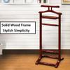 GXFWJD Valet Stand Wardrobe Wood Suit Valet Rack Mahogany Finish with Top Tray Contour Hanger Trouser Bar Tie & Belt for Both Living Room and Bed Room (Color : Wine red B, Size : 43x40x115cm) view 2