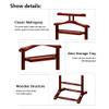 GXFWJD Valet Stand Wardrobe Wood Suit Valet Rack Mahogany Finish with Top Tray Contour Hanger Trouser Bar Tie & Belt for Both Living Room and Bed Room (Color : Wine red B, Size : 43x40x115cm) view 4