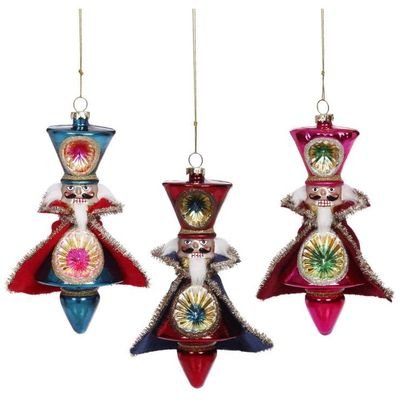 Mark Roberts 2022 Nutcracker Finial Ornament - Assortment of 3 - Festive Holiday Decorations