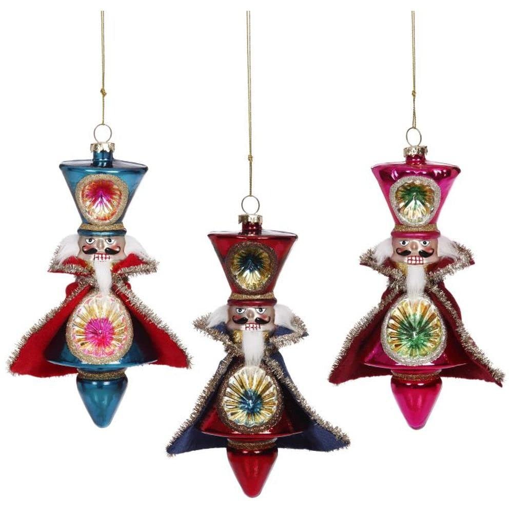 Mark Roberts 2022 Nutcracker Finial Ornament - Assortment of 3 - Festive Holiday Decorations