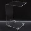Acrylic Side Table Mobile C Shaped End Table Clear Rolling Table Beside Table Snack Table On Wheels12.99 * 14.96 * 22.83inch view 1