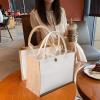 Burlap Tote Bags,MEIANJUN Set of 12 Jute Beach Tote Bags with Button Travel with Handle Grocery Bag Bridesmaid Bags Tote Bag for Beach wedding Shopping travel Arts and Crafts DIY 14.5*10.7*6.5[12pcs] view 3