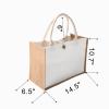 Burlap Tote Bags,MEIANJUN Set of 12 Jute Beach Tote Bags with Button Travel with Handle Grocery Bag Bridesmaid Bags Tote Bag for Beach wedding Shopping travel Arts and Crafts DIY 14.5*10.7*6.5[12pcs] view 4