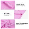 MissShorthair Towel Poncho for Kids, Hooded Beach Towel for Girl&Boy, Surf Poncho Swim Changing Robe Microfiber Bath Towel 11-14 Years Pink Stripes view 2