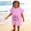 MissShorthair Towel Poncho for Kids, Hooded Beach Towel for Girl&Boy, Surf Poncho Swim Changing Robe Microfiber Bath Towel 11-14 Years Pink Stripes view 3