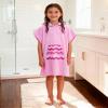 MissShorthair Towel Poncho for Kids, Hooded Beach Towel for Girl&Boy, Surf Poncho Swim Changing Robe Microfiber Bath Towel 11-14 Years Pink Stripes view 4