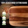 Acacia Wooden Cutting Board,JAMES.F Large Wood Cutting Boards for Kitchen, Big Chopping Boards Thick Serving Boards for Meat, Bread or Vegetables (Large,18.1" x 11.8" x 0.7") view 3