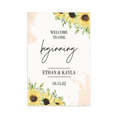 Welcome to One Beginning Wedding Welcome Sign Custom Initials Est Wedding & Reception Decorations Custom 18X12 Wedding Sign Ceremony Sign Couple Wedding Gift Wedding Wood Guestbook