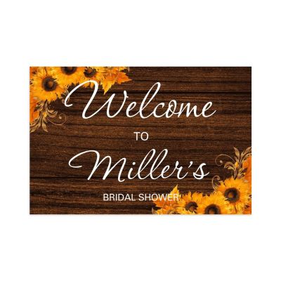Welcome to Our Wedding Wedding Sign for Wedding Ceremony Sunflowers Floral Wedding Party Banner Personalized 12X18 Wedding Guestbook Wedding Party Signs Custom Initials Est Wedding Wood Guestbook