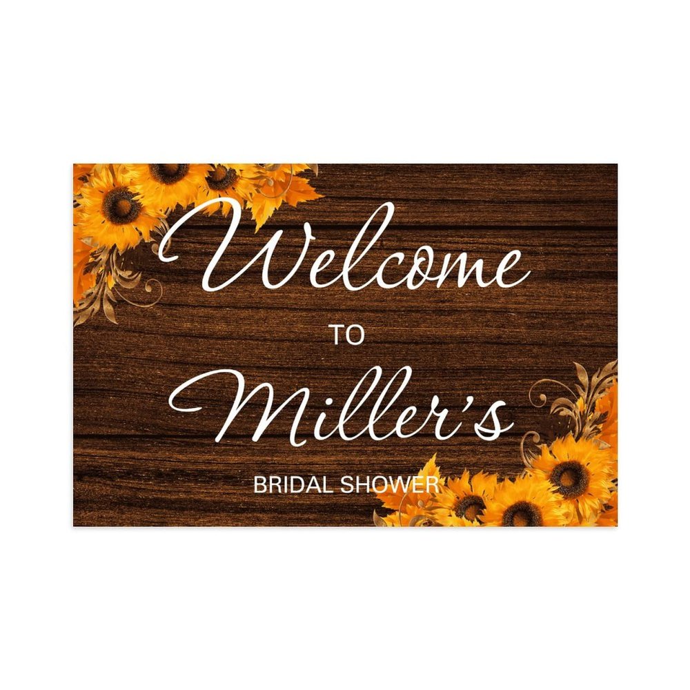 Welcome to Our Wedding Wedding Sign for Wedding Ceremony Sunflowers Floral Wedding Party Banner Personalized 12X18 Wedding Guestbook Wedding Party Signs Custom Initials Est Wedding Wood Guestbook