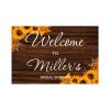 Welcome to Our Wedding Wedding Sign for Wedding Ceremony Sunflowers Floral Wedding Party Banner Personalized 12X18 Wedding Guestbook Wedding Party Signs Custom Initials Est Wedding Wood Guestbook view 1