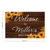 Welcome to Our Wedding Wedding Sign for Wedding Ceremony Sunflowers Floral Wedding Party Banner Personalized 12X18 Wedding Guestbook Wedding Party Signs Custom Initials Est Wedding Wood Guestbook view 2
