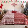 CAROMIO Christmas Quilt Set King Size - Boho Reversible Bedspread Coverlet Set with Christmas Tree Reindeer Snowflakes Printed Pattern, Soft Lightweight Bohemian Quilt Bedding Cover Set King view 1