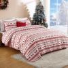 CAROMIO Christmas Quilt Set King Size - Boho Reversible Bedspread Coverlet Set with Christmas Tree Reindeer Snowflakes Printed Pattern, Soft Lightweight Bohemian Quilt Bedding Cover Set King view 3