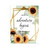 and So The Adventure Begins Wedding Sign for Wedding Ceremony Custom Family Name Wedding Shower Sign Customized 24X18 Wedding Welcome Sign Sunflowers Rose Framed Wedding Wood Guestbook view 1