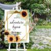 and So The Adventure Begins Wedding Sign for Wedding Ceremony Custom Family Name Wedding Shower Sign Customized 24X18 Wedding Welcome Sign Sunflowers Rose Framed Wedding Wood Guestbook view 4