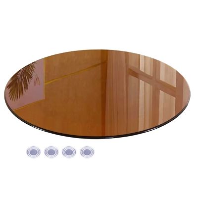 V3VOGUE Glass Table Top Glass Cover Round Glass Dining Table 16 18 20 24 27 30 36 39inch, Round Table Top Replacement Glass for Patio Table, Glass Lazy Susan Turntable, Polish Arc Edge