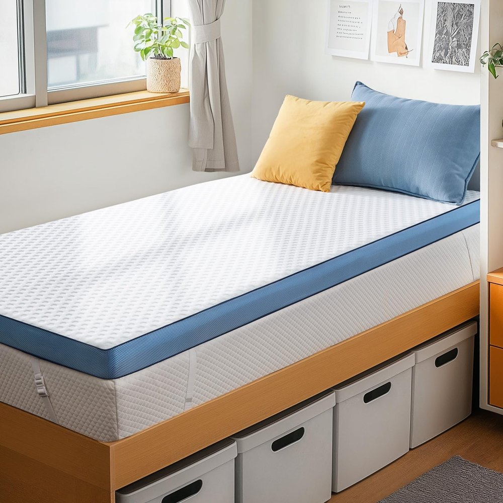 PERLECARE 3 Inch Firm Mattress Topper Twin Size, Cooling Gel-Infused & Bamboo Charcoal Memory Foam Bed Topper for Pressure Relief, High-Density Mattress Pad with Removable Cover, CertiPUR-US Certified