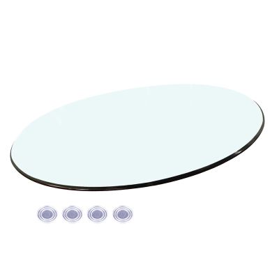 V3VOGUE Glass Table Top Glass Cover Round Glass Dining Table 16 18 20 24 27 30 36 39inch, Round Table Top Replacement Glass for Patio Table, Glass Lazy Susan Turntable, Polish Arc Edge