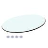 V3VOGUE Glass Table Top Glass Cover Round Glass Dining Table 16 18 20 24 27 30 36 39inch, Round Table Top Replacement Glass for Patio Table, Glass Lazy Susan Turntable, Polish Arc Edge view 1