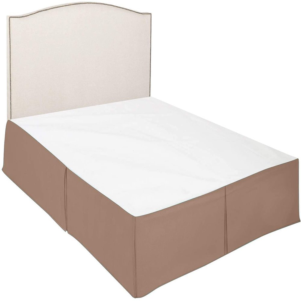 Luxury Bed Skirt with Pleated Design Tailored Dust-Ruffle, Pure 100% Microfiber/Polyester Skirt for Bed(30 inches Drop) Wrinkle & Fade Resistant-Taupe Solid,Twin-XL Size.