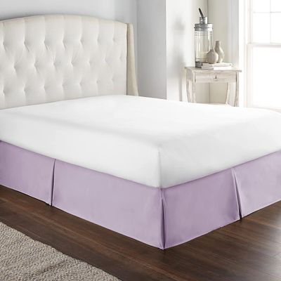 Luxury Bed Skirt with Pleated Design Tailored Dust-Ruffle, Pure 100% Microfiber/Polyester Skirt for Bed(6 inches Drop) Wrinkle & Fade Resistant-Lavender Solid,Twin-XXL Size.