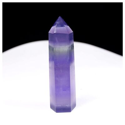 Natural Meditation Crystal 1 PCS 36 Color Natural Crystal Columns, for Home Decoration Crystal Stone (Color : Fluorite, Size : 8-9cm)