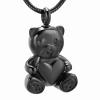 SHEIL Bear Hold Heart Stainless Steel Keepsaeke Urn Necklace for Pet Memorial Jewelry for Cremation Ashes + Fill Kits,3 view 1