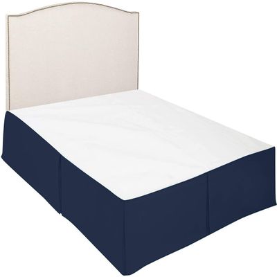 Luxury Bed Skirt with Pleated Design Tailored Dust-Ruffle, Pure 100% Microfiber/Polyester Skirt for Bed(22 inches Drop) Wrinkle & Fade Resistant-Navy Blue Solid,Full Size.