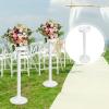 2pcs Lu Yin Style Column Flower Pot Trellis Flower Holder vases Wedding Roman Pillar Succulent Floor Plant Stand Decorative Party Accessory Banquet Cylinder Plastic view 2