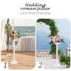 2pcs Lu Yin Style Column Flower Pot Trellis Flower Holder vases Wedding Roman Pillar Succulent Floor Plant Stand Decorative Party Accessory Banquet Cylinder Plastic view 4