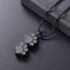 SHEIL Loss of Pet Cremation Jewelry - Double Dog/Cat Paw Stainless Steel Keepsake Memorial Urn Pendant Necklace for Ashes,1 view 2
