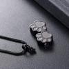 SHEIL Loss of Pet Cremation Jewelry - Double Dog/Cat Paw Stainless Steel Keepsake Memorial Urn Pendant Necklace for Ashes,1 view 4