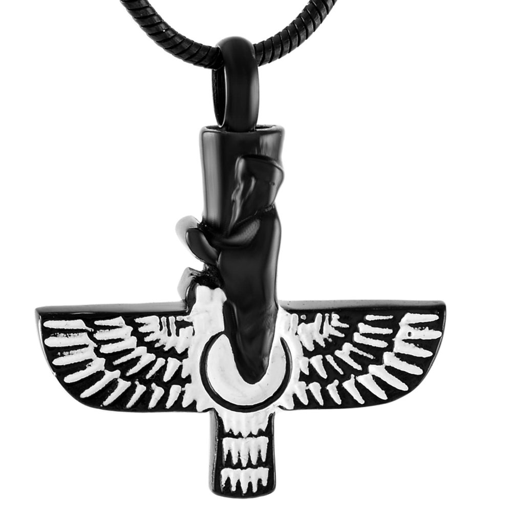 SHEIL Cremation Jewelry for Women Men Stainless Steel Cross Memorial Urn Pendant Hold Ashes - Keepsake Necklace,4