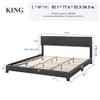 Allewie King Size Bed Frame with Adjustable Headboard, Faux Leather Platform Bed with Wood Slats, Heavy Duty Mattress Foundation, No Box Spring Needed, Noise-Free, Easy Assembly, Black view 2