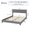 Allewie Full Size Bed Frame with Adjustable Headboard, Upholstered Platform Bed with Wood Slats, Heavy Duty Mattress Foundation, No Box Spring Needed, Noise-Free, Easy Assembly, Light Grey view 2