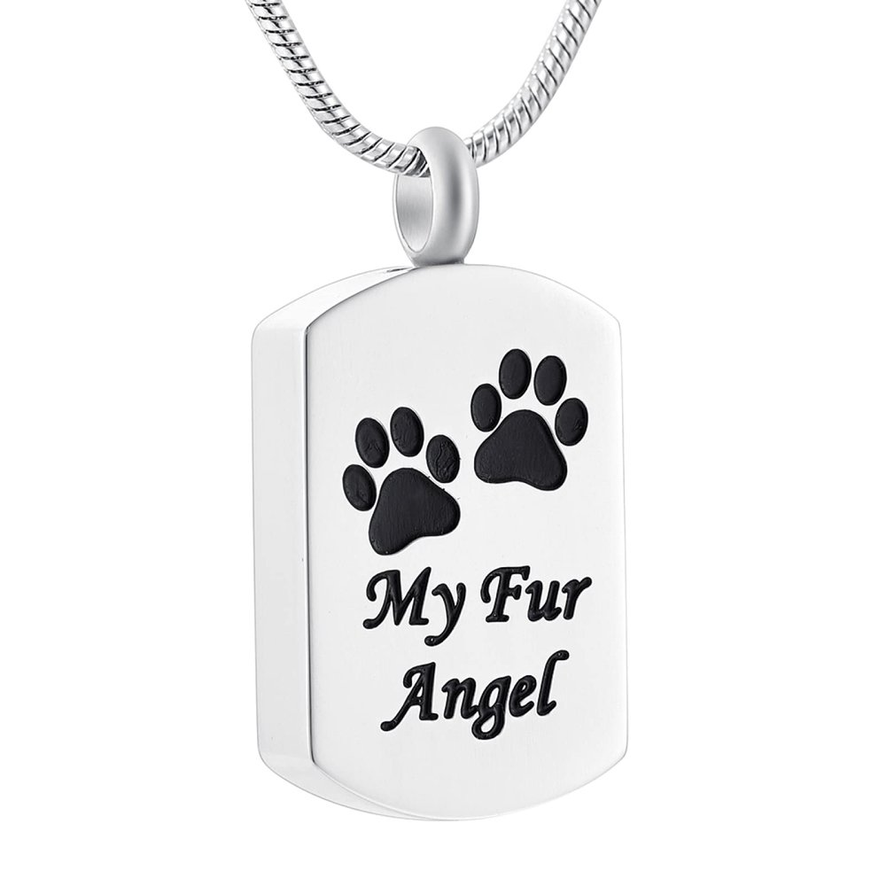 SHEIL Keepsake Paw Print Series Pet Memorial Cremation Jewelry for Dog, Cat, Animal Ashes - Memorial Ash Keepsake,4