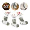 CUXWEOT Personalized Woodland Forest Raccoon Christmas Stockings Customize Name Candy Bag for Family Holiday Party Decorations Gift 17.52 x 7.87 Inch view 3